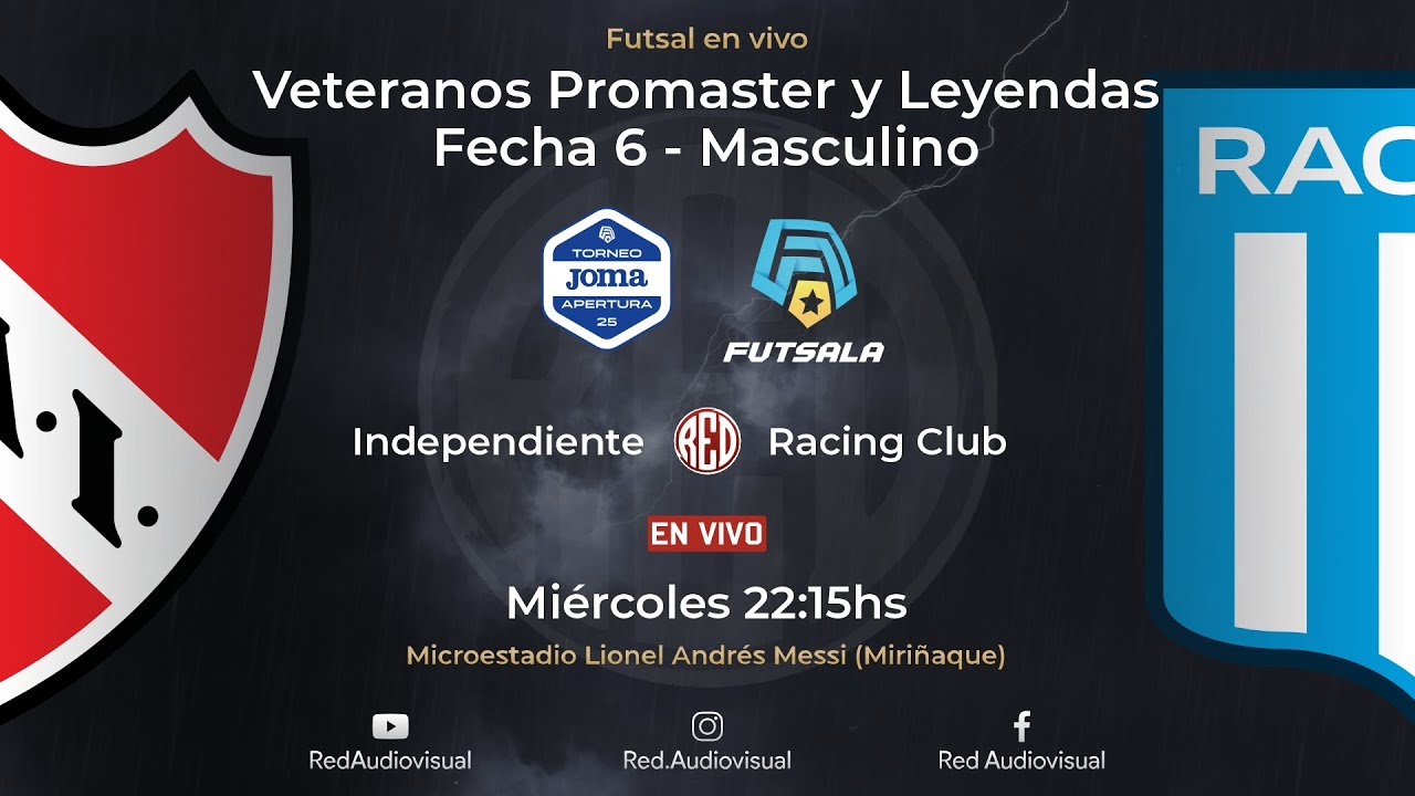🔴 Independiente vs Racing Club -Fecha 6-Veteranos Promaster y Leyendas -Torneo Ap. Joma 2025-Futsala