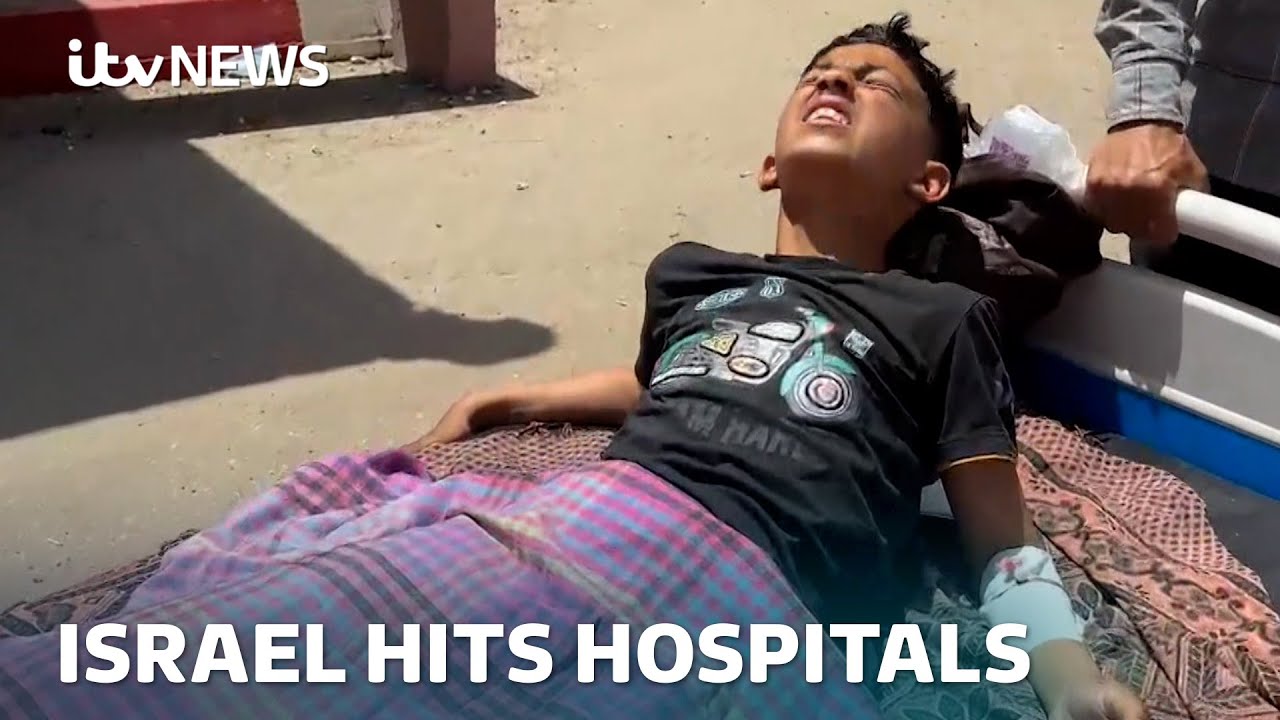 Footage shows child patients fleeing Gaza hospital on beds as Israel strikes | ITV News