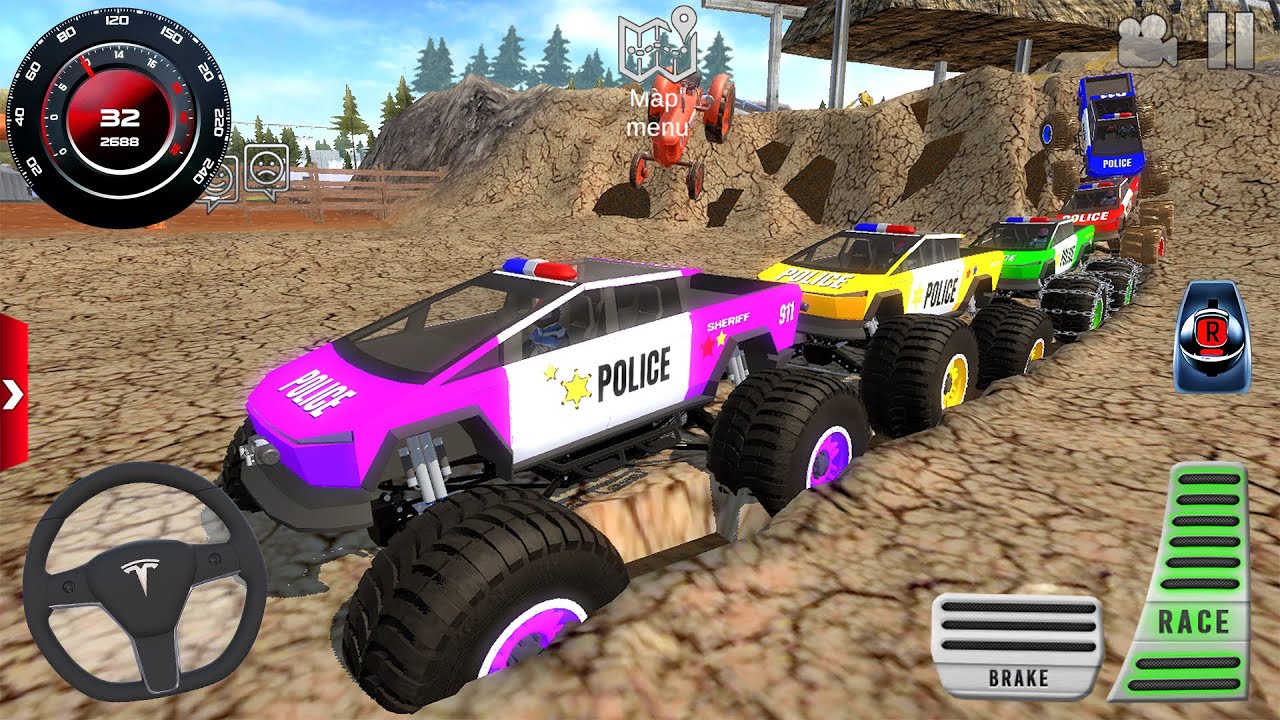 Impossible Off-Road Monster Truck Driver Racing #2 - Police Car Stunt Driving - Android GamePlay FHD