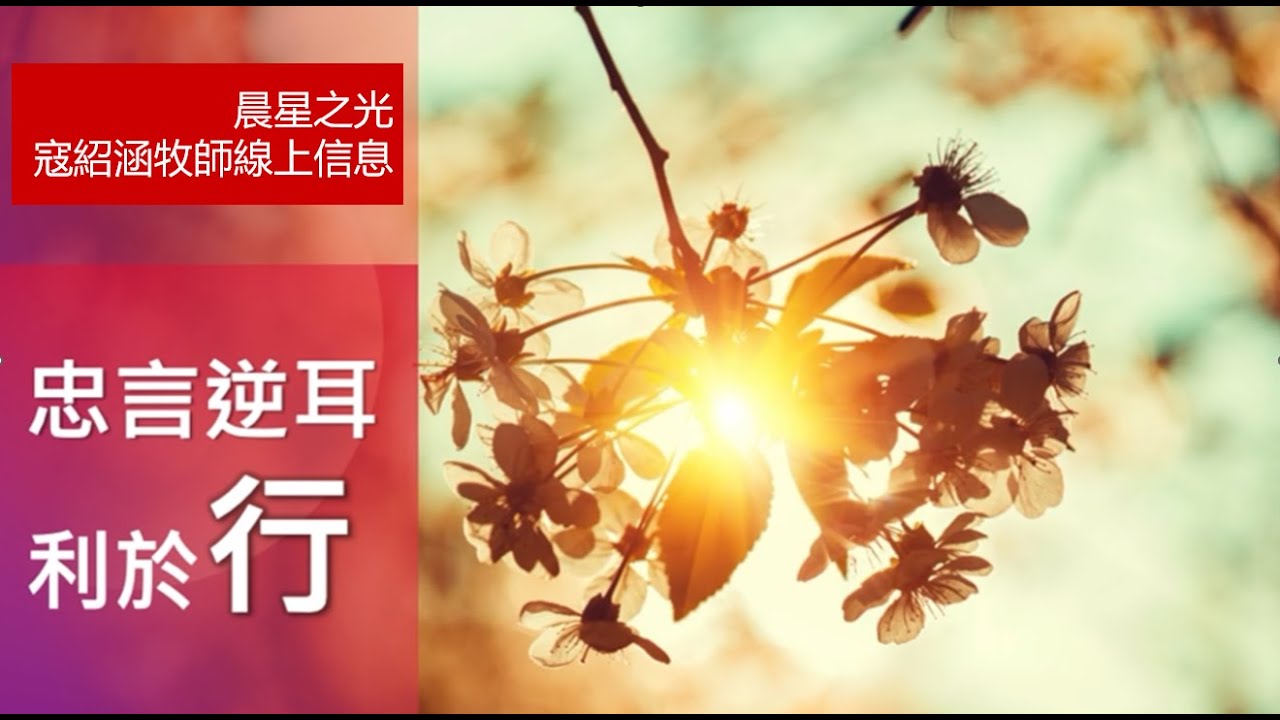 紹涵牧師線上信息: 忠言逆耳利於行