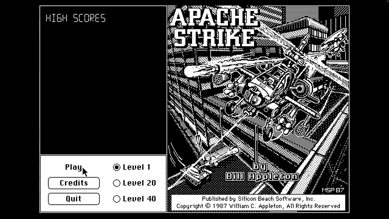 Playing Every Classic Mac Disk E48: Apache Strike v1.2 (Macintosh, 1987)