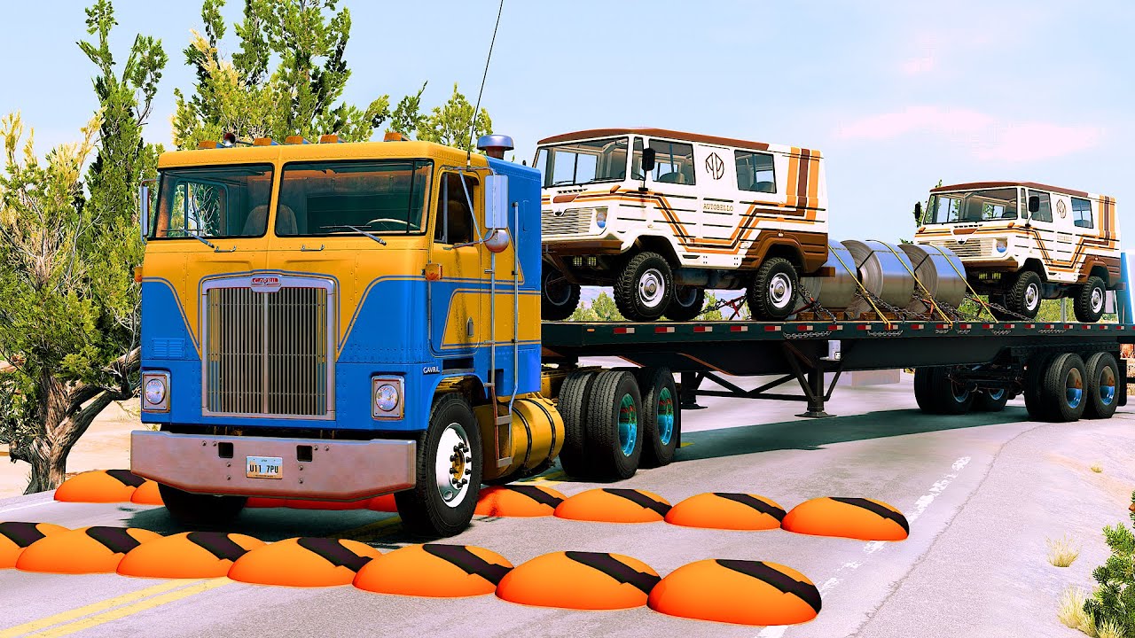 Trucks and Cars vs speed bumps | best BeamNG 1-3 video