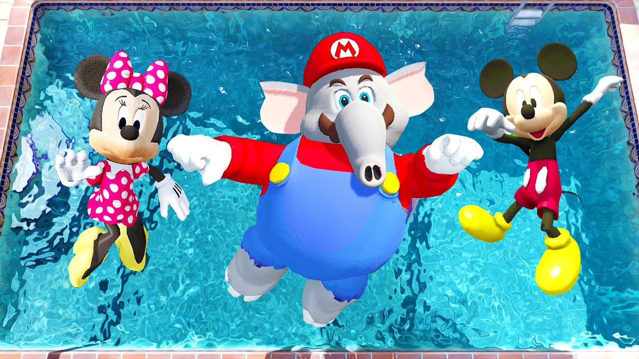 GTA5 Mickey Mouse & Minnie mouse vs Mario verse Jumps fails & Ragdolls ep.47 ( Euphoria physics)