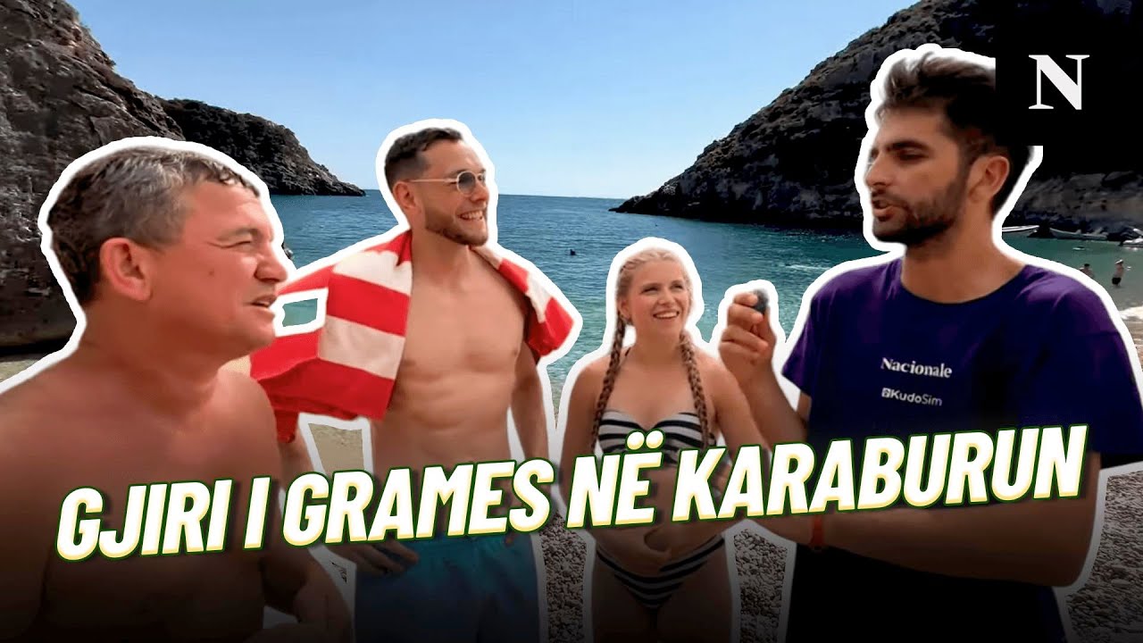 Gjiri i Grames në Karaburun. Burimi bisedon me turistë, Berati ua tregon kuptimin e emrit të tij