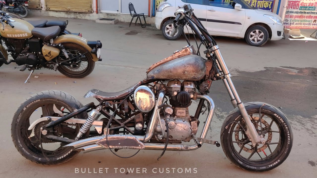 Royal Enfield Modifications | Classic 350  into custom chopper | Bullet Modified |Bullet Tower sikar