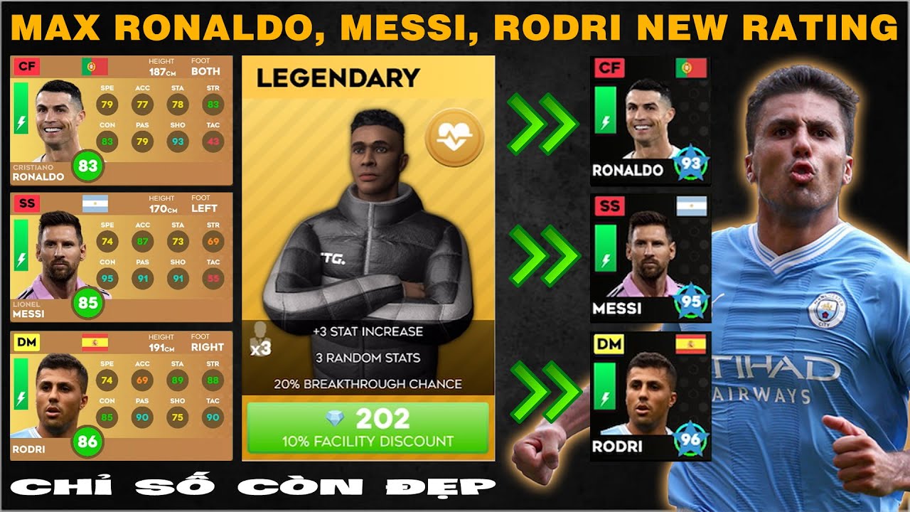 DLS 24 | Max Messi 85, Rodri 86, Ronaldo 83 NEW RATING