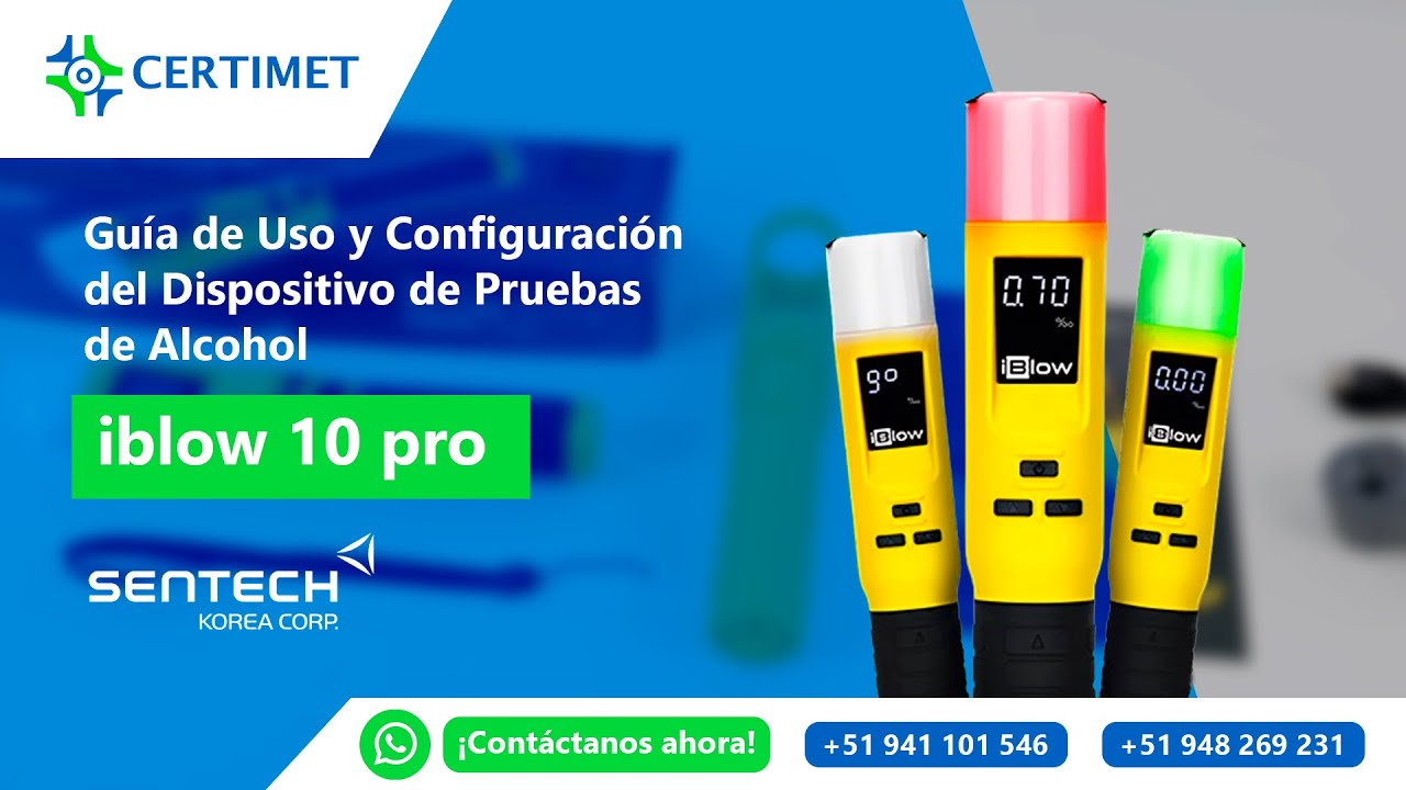 Guía de Uso y Configuración del Dispositivo de Pruebas de Alcohol iblow 10 pro