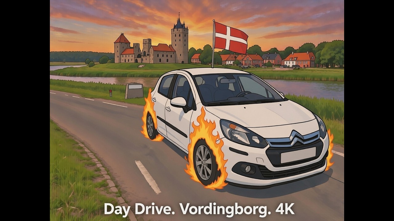 Quiet Countryside in Denmark – Day Drive. Vordingborg. 4K