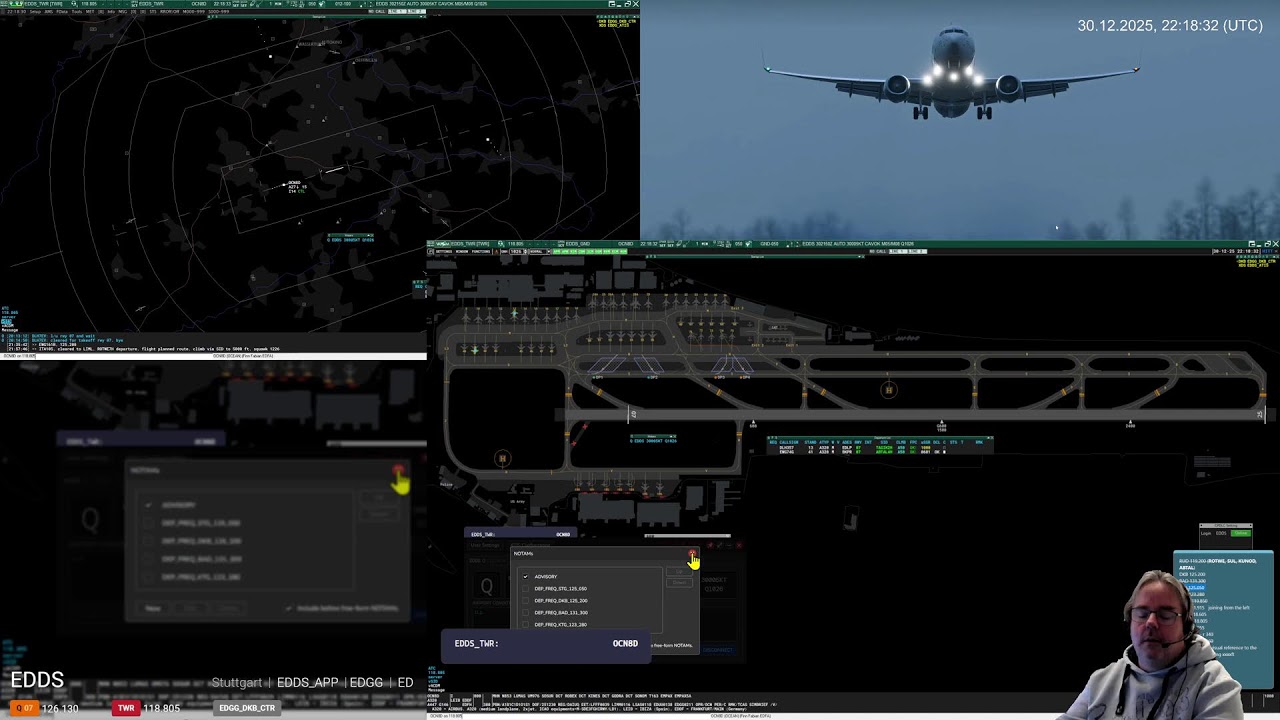ATC | Stuttgart Tower | VATSIM | 4k