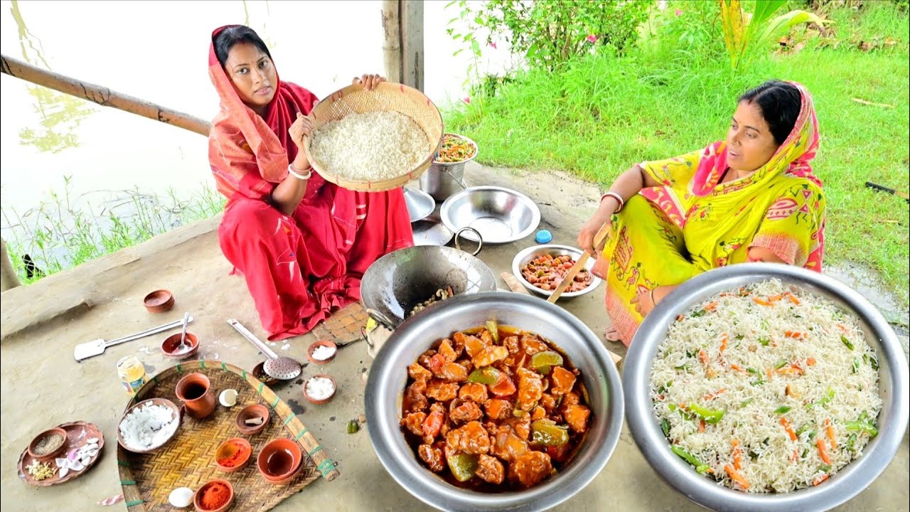 আজ মাটির চুলায় ফ্রায়েড রাইস আর চিলি চিকেন রান্না করলাম আর দুপুরে লাঞ্চ করলাম 