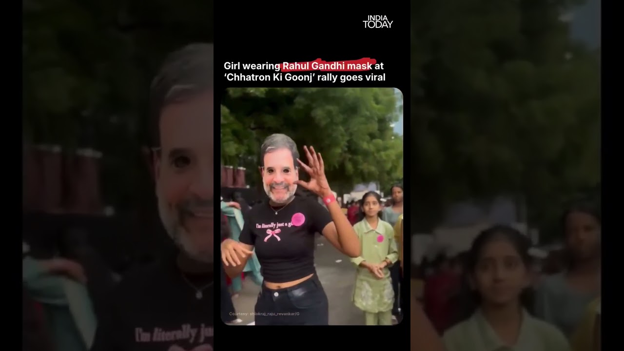 Student Wearing Rahul Gandhi Mask At Pune Rally Grabs Attention | Chhatron Ki Goonj #shortsviral