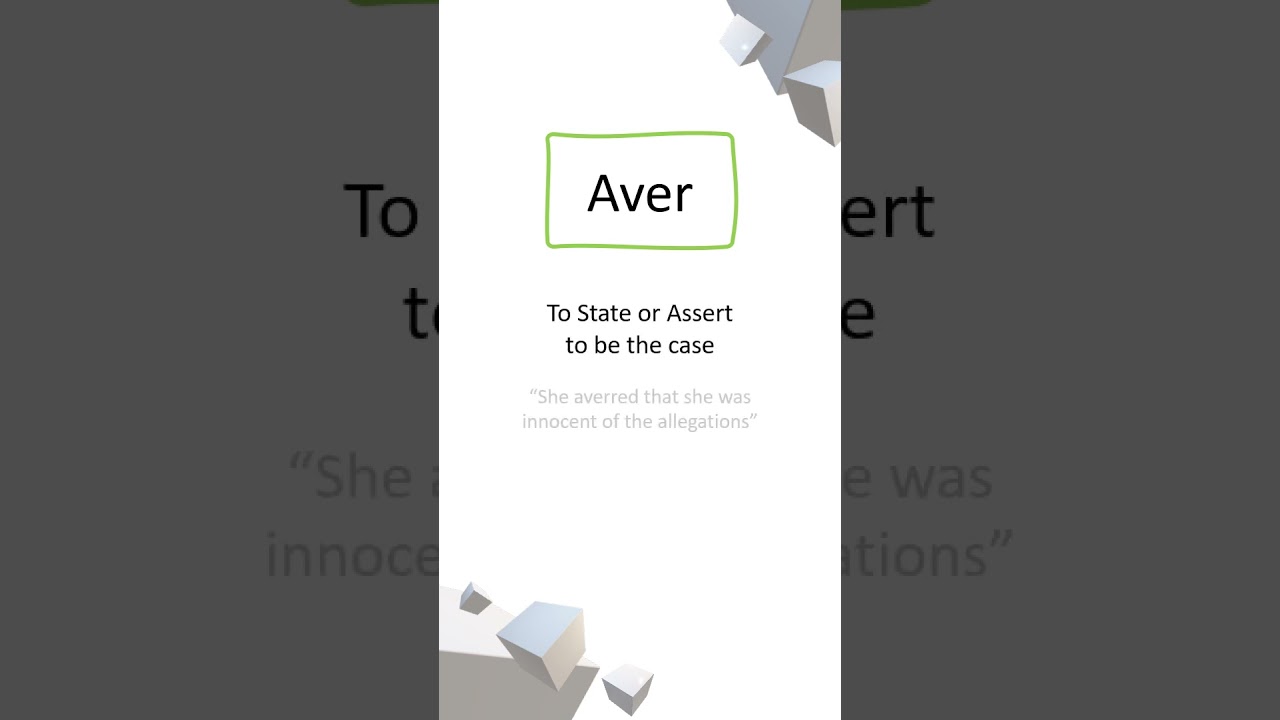 Aver | GRE Words Everyday | GRE Vocabulary | GRE Vocabulary Preparation