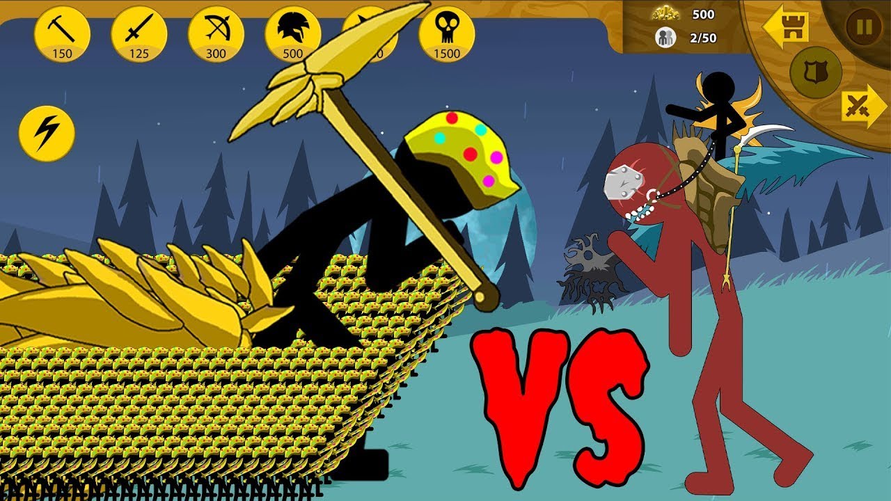 MINER GOLDEN VS ZOMBIE MODE KAIRAIDER STONE | HACK STICK WAR LEGACY