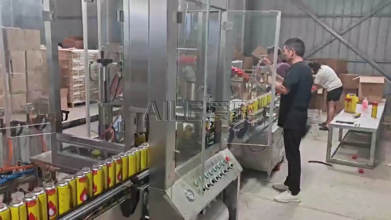 Automatic Aerosol Fire Extinguisher Filling Line  6 Head Gas Filler Production Line