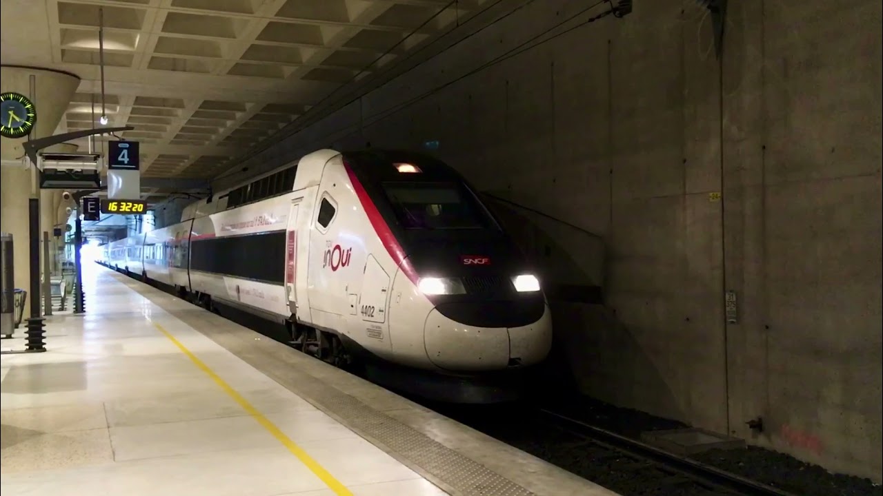 TGV POS 4402 (world speed record) leaving Marne-la-Vallée station