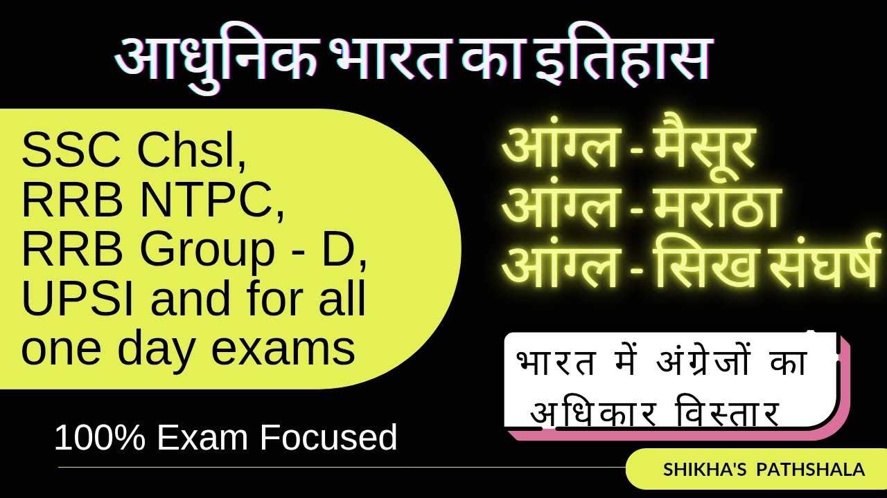 भारत में अंग्रेजों का अधिकार विस्तार।आधुनिक भारत का इतिहास। @Shikha_ki_Pathshala 