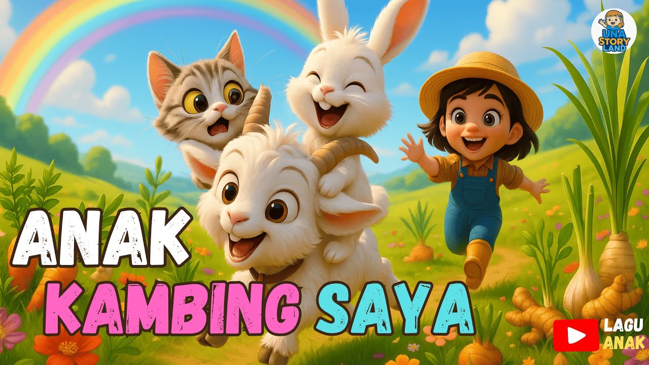 🎵Anak Kambing Saya🐐| Lagu Anak Lucu & Edukatif | Tebak Makanan Hewan| Animasi 3D