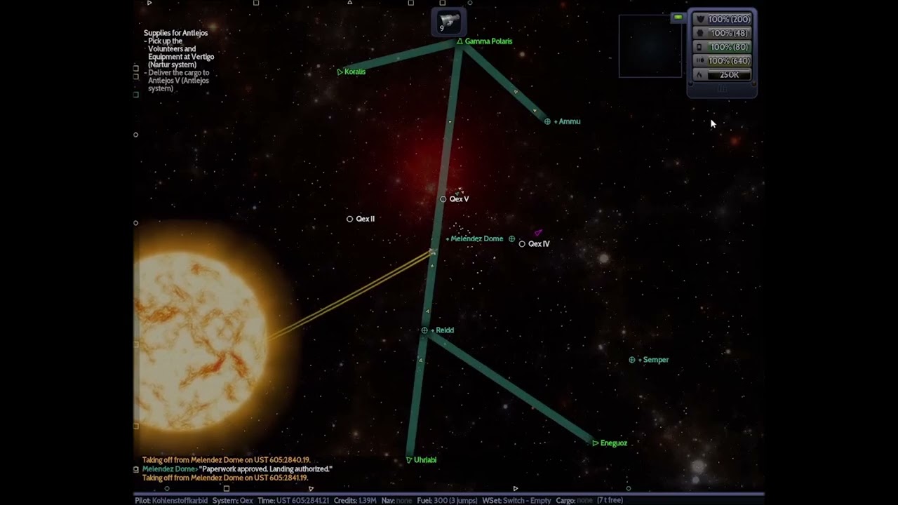 Naev: The fastest ship of Naev - normal: 641 and afterburner: 1018  (Naev V 1.12 Vanilla)