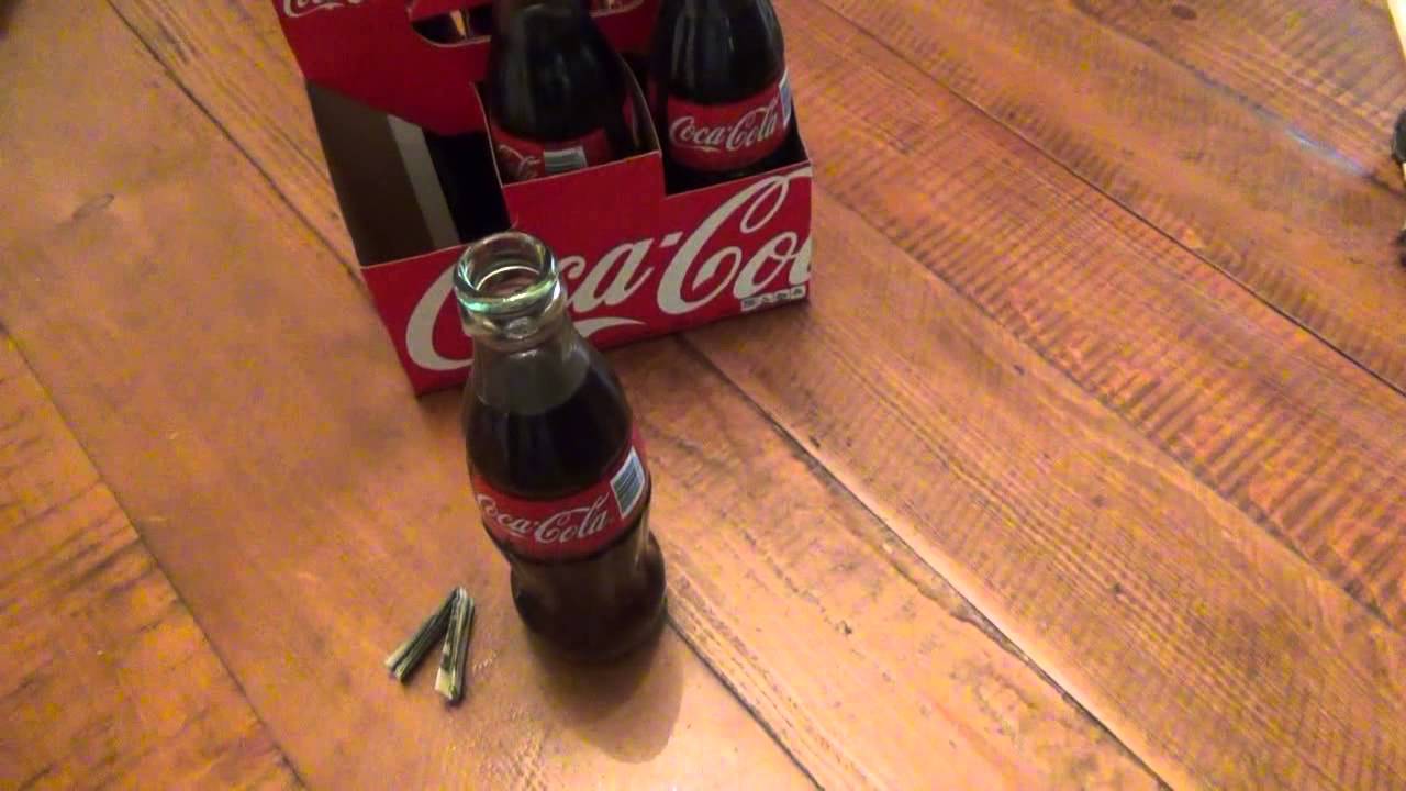 Opening Coke Bottle With Dollar Bill