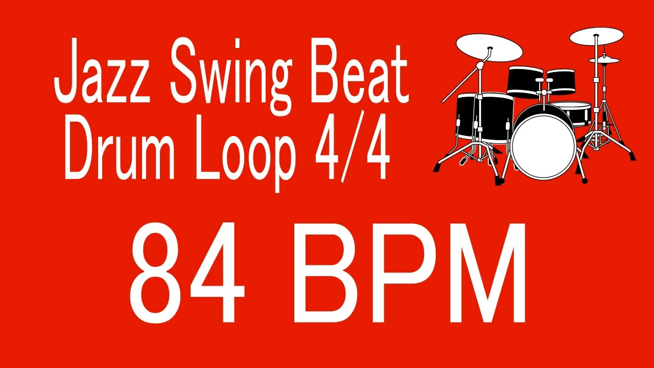84 BPM Jazz Swing Beat Drum Loop 4/4 FOR TRAINING MUSICAL INSTRUMENT