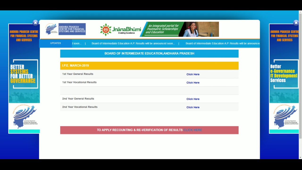 Andhra Pradesh  (AP)  INTER  Results  2019   Download  Now