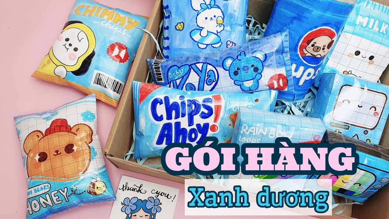 [GÓI HÀNG ]GÓI HÀNG SQUISHY MÀU XANH DƯƠNG| 3D paper Squishy | Squishy giấy tự làm|Packing order
