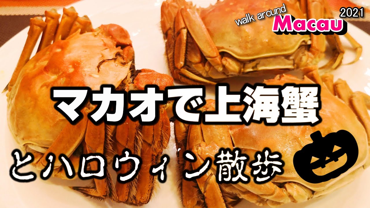 マカオ街歩き in ハロウィン🎃上海蟹と夜市/澳門十六浦大閘蟹自助晚餐/萬聖節 Halloween Macau 2021