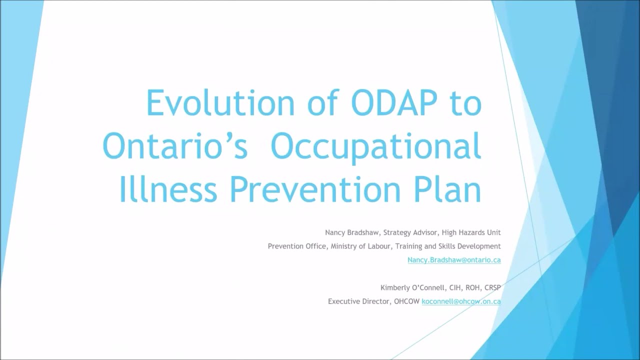Evolution ODAP and The Occupational Illness Prevention Plan