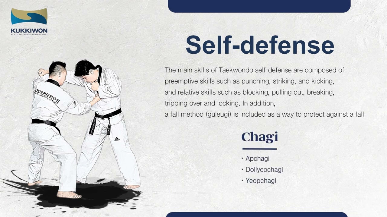 Kukkiwon TKD Self Defense 01 - Basic punches, kicks & blocks.