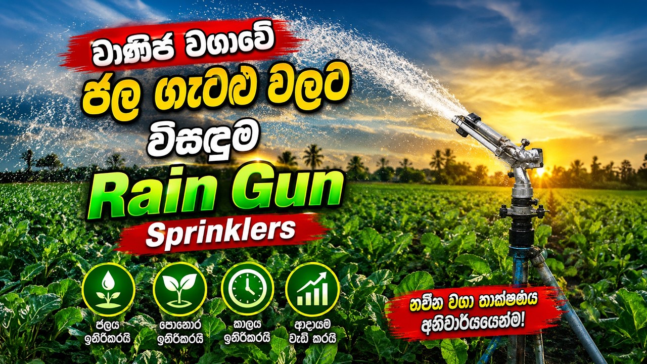 වාණිජ වගාවේ ජල ගැටළු වලට විසදුම අපි දෙන්නම් කතා කරන්න අපිට|rain gun sprinkler sri lanka