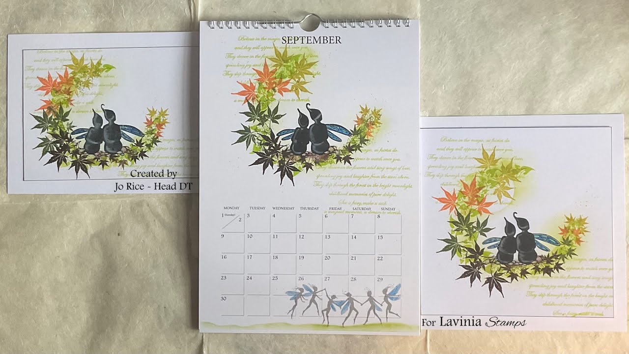 Star Gazing in September by Jo Rice #laviniastamps #calendar