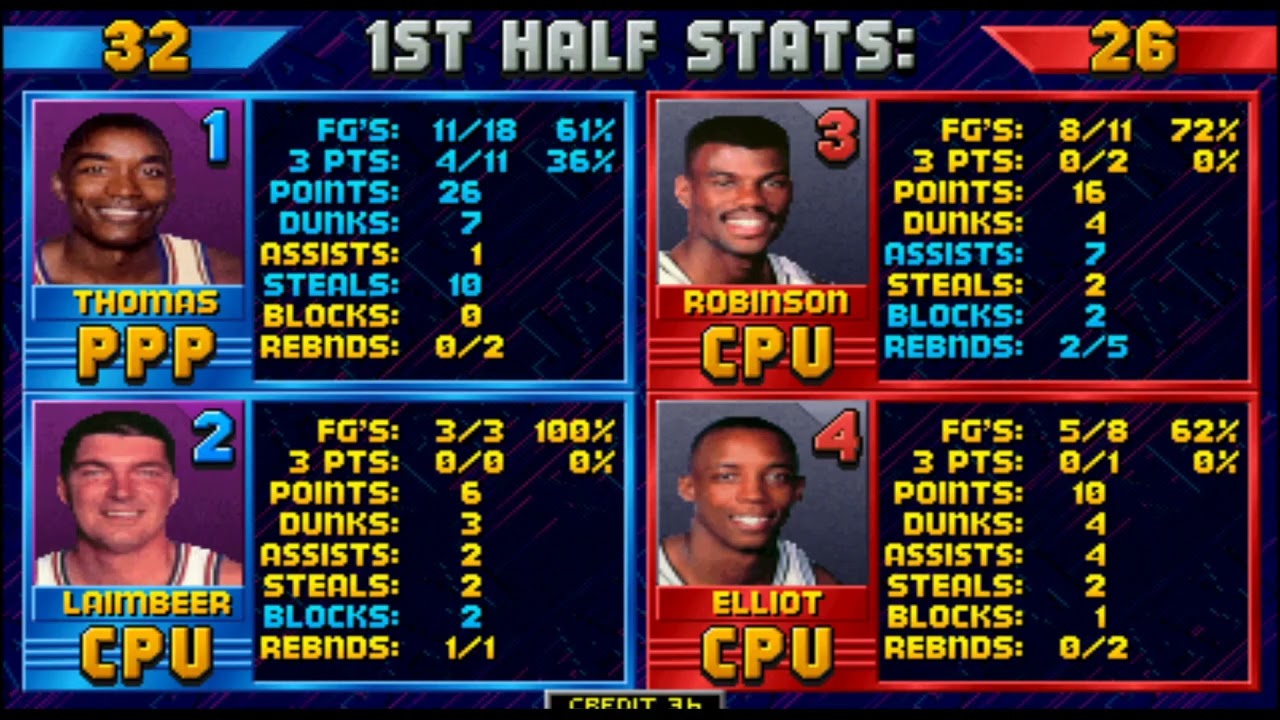 NBA Jam: Detroit Pistons Vs San Antonio Spurs (MAME) Pistons Season Game 11 WOO HOO!!!