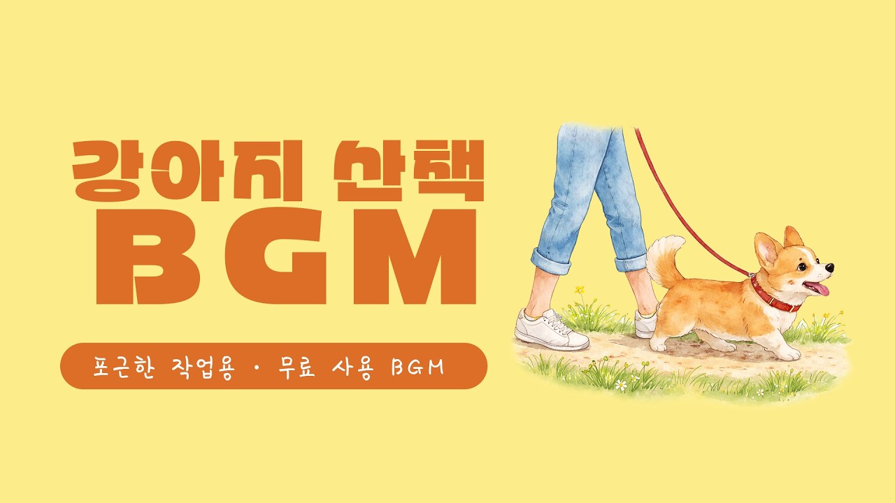 강아지 산책 BGM 🐾 | 가볍게 걷는 오후 · 기분 전환 · 작업용 음악 | 포근한 하루