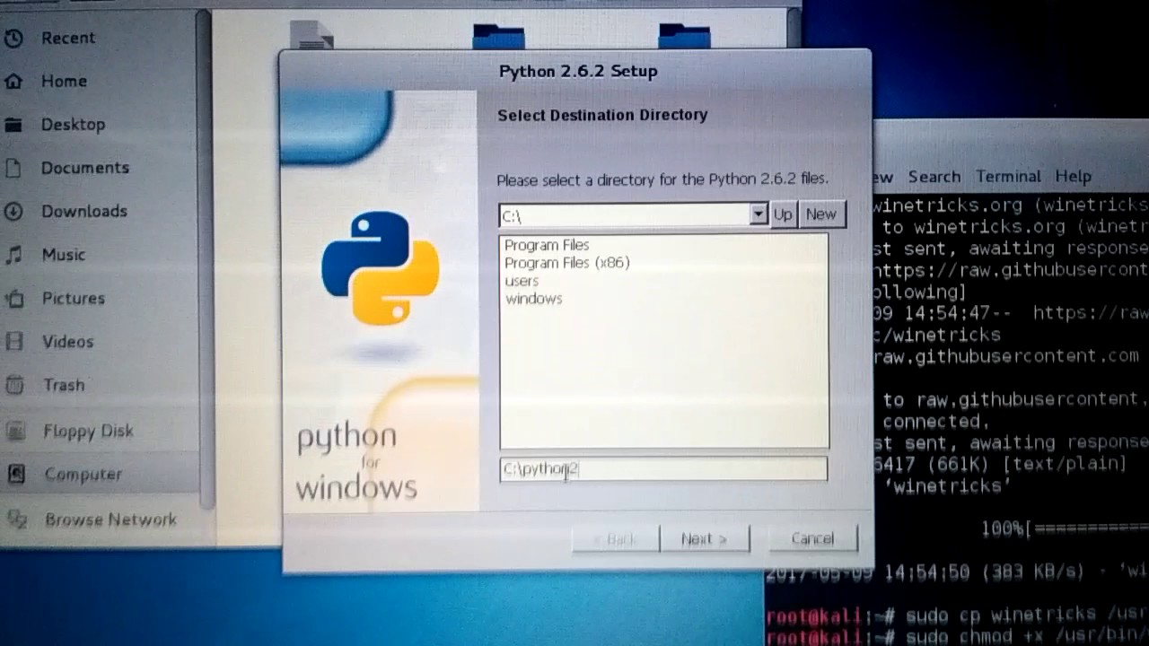 Weird error with python on  wine
