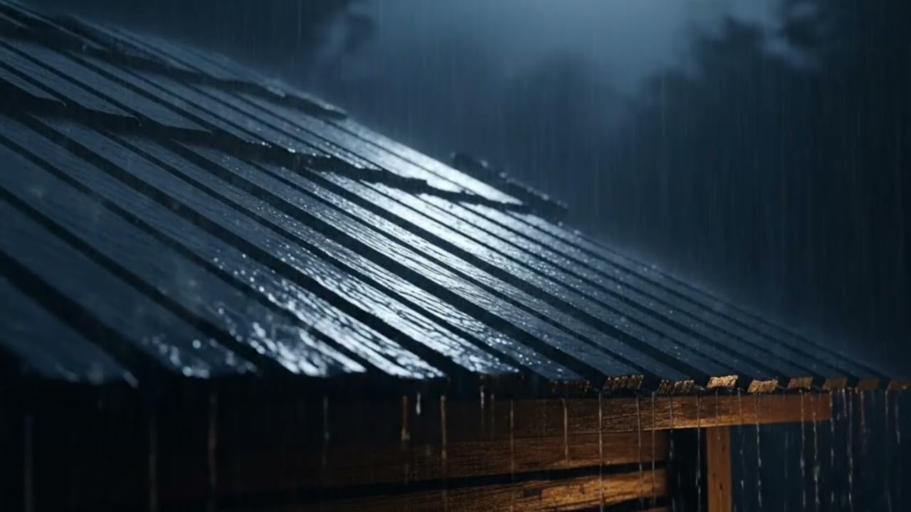Rainy Midnight Roof Sounds 🌙