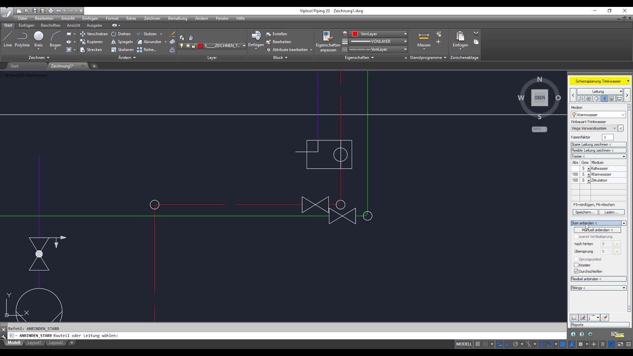 Viptool Engineering: eine innenliegende Zirkulation zeichnen