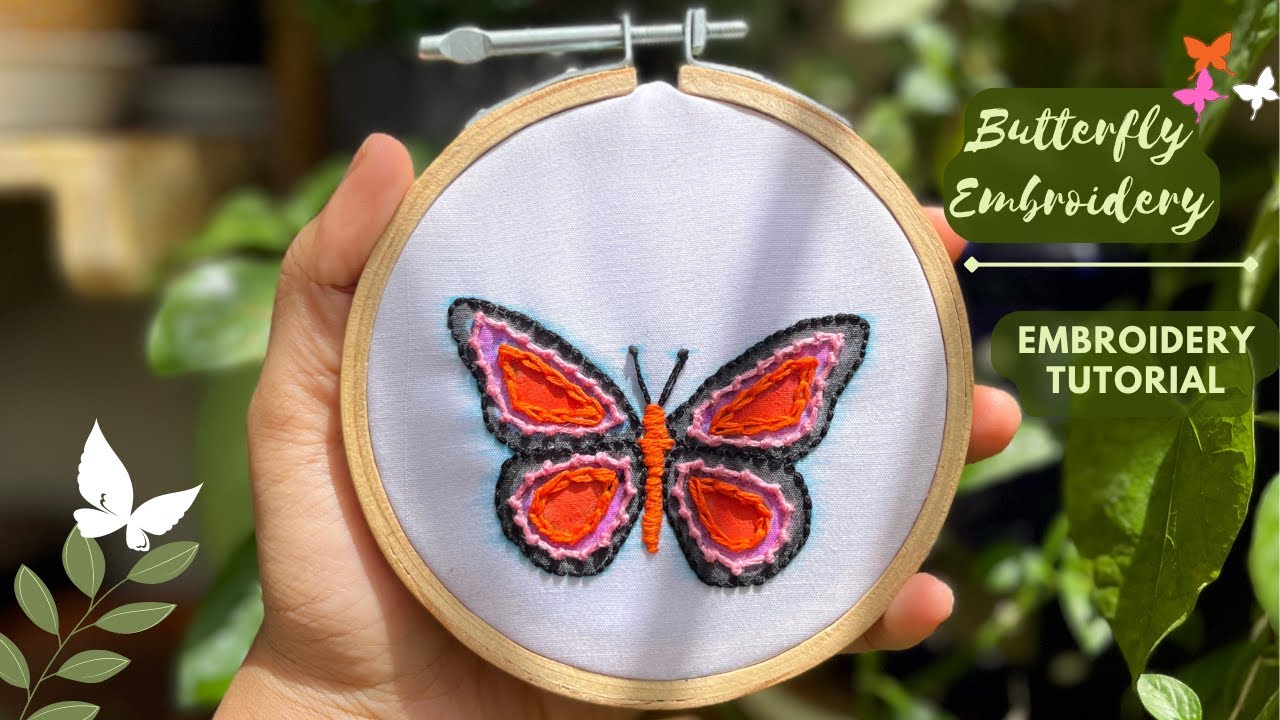 Butterfly Embroidery 🦋 | Embroidery | Embroidery Tutorial | Embroidery Design | Embroidery Stitches