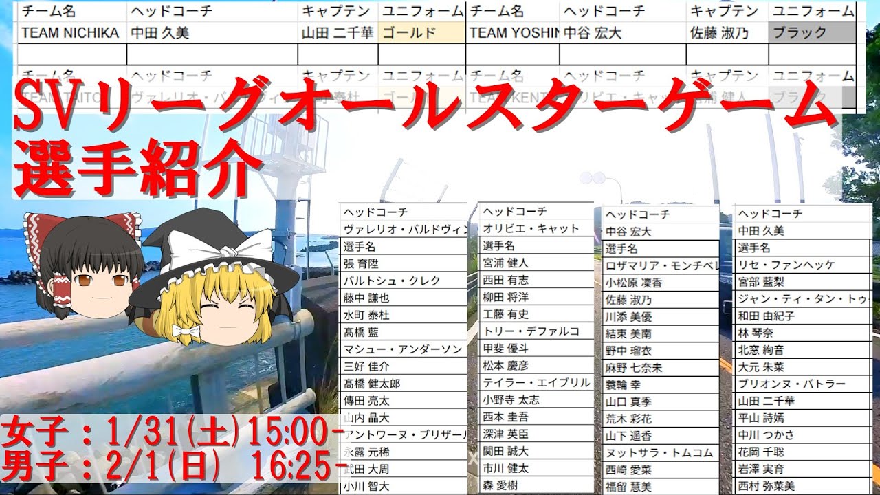 【バレーボール】SVリーグオールスターゲーム選手紹介【ゆっくり実況】