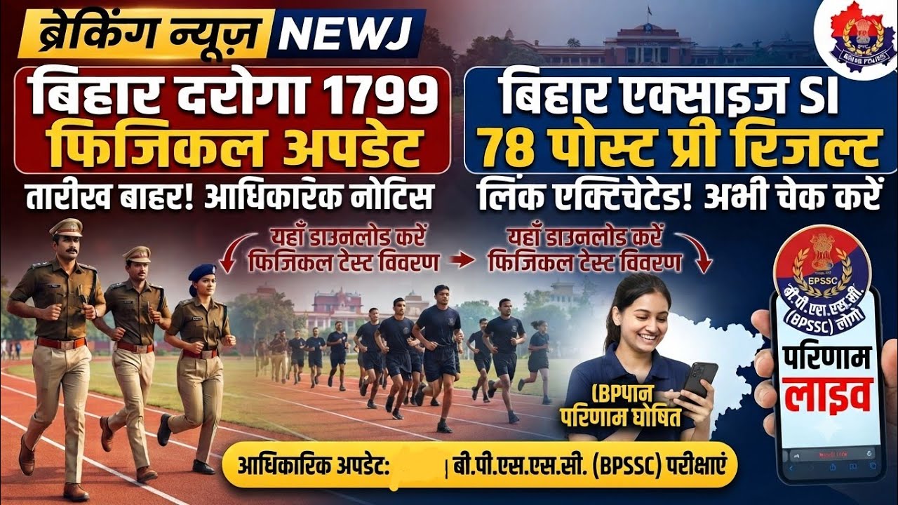Bihar Police SI 1799 Physical Update 🔥🔥 Bihar Excise SI 78 Post Prelims Result Update✌️✌️