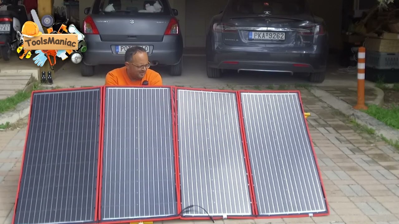 DOKIO 300W 18V Αναδιπλούμενο Φορητό Φωτοβολταϊκό Πάνελ με ρυθμιστή φόρτισης 20Α