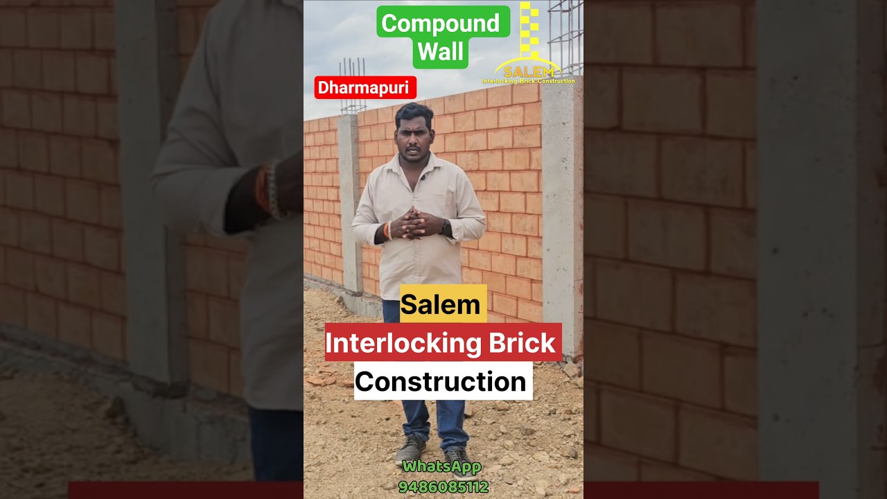 Dharmapuri compound wall Construction 1600 Running feet #construction #interlockingbrick #mudbrick