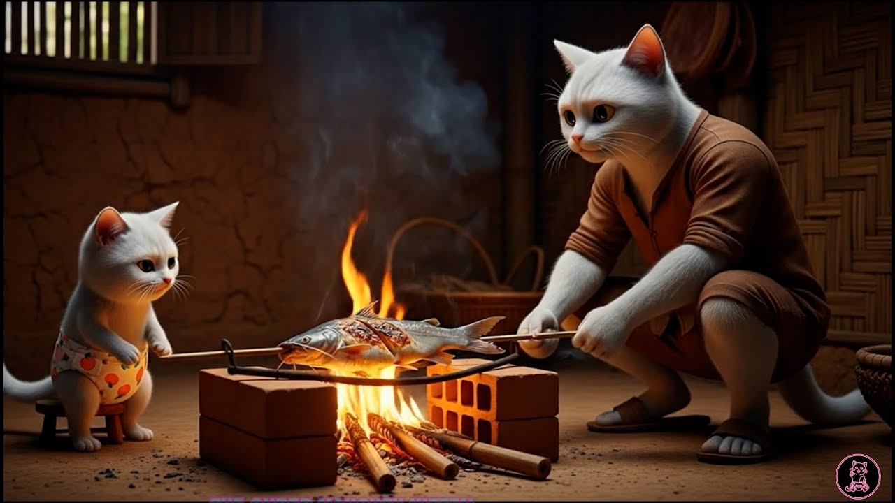 Despite Extreme Weather and Hardship, Super Cat Dad And Son Remains Truly Happy