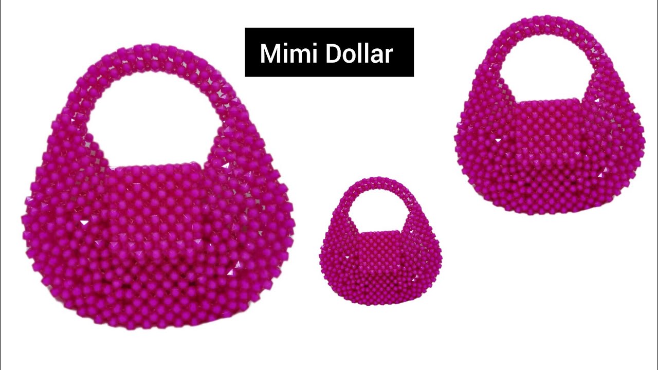 How to make a semi-circle beaded bag with raised sides// Diy beaded bag