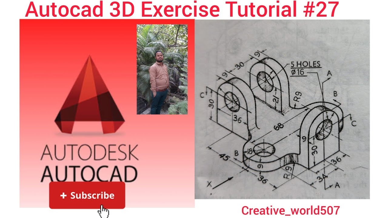 AutoCAD 3D Drawing Tutorial 27 🔥 Beginners Must Watch | Step-by-Step
