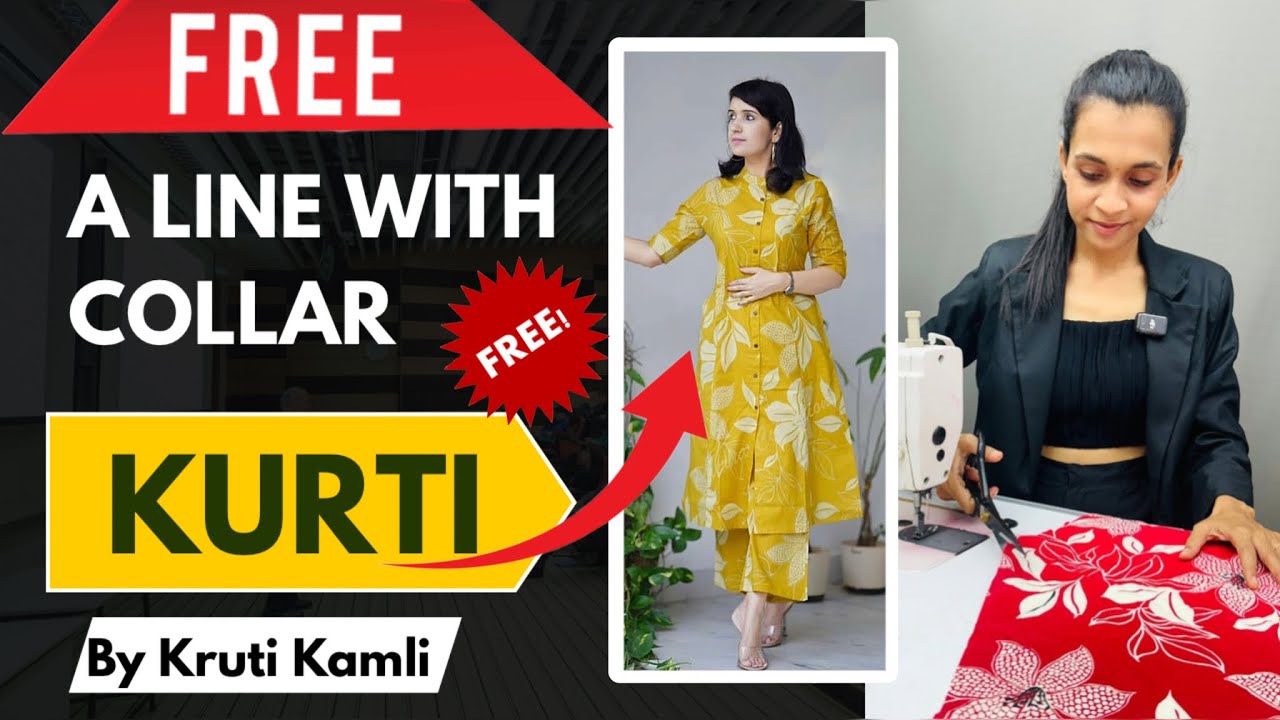 FREE A Line Kurti Cutting And Stitching Full Tutorial| Kurta cutting and stitching#alinekurti #kurti