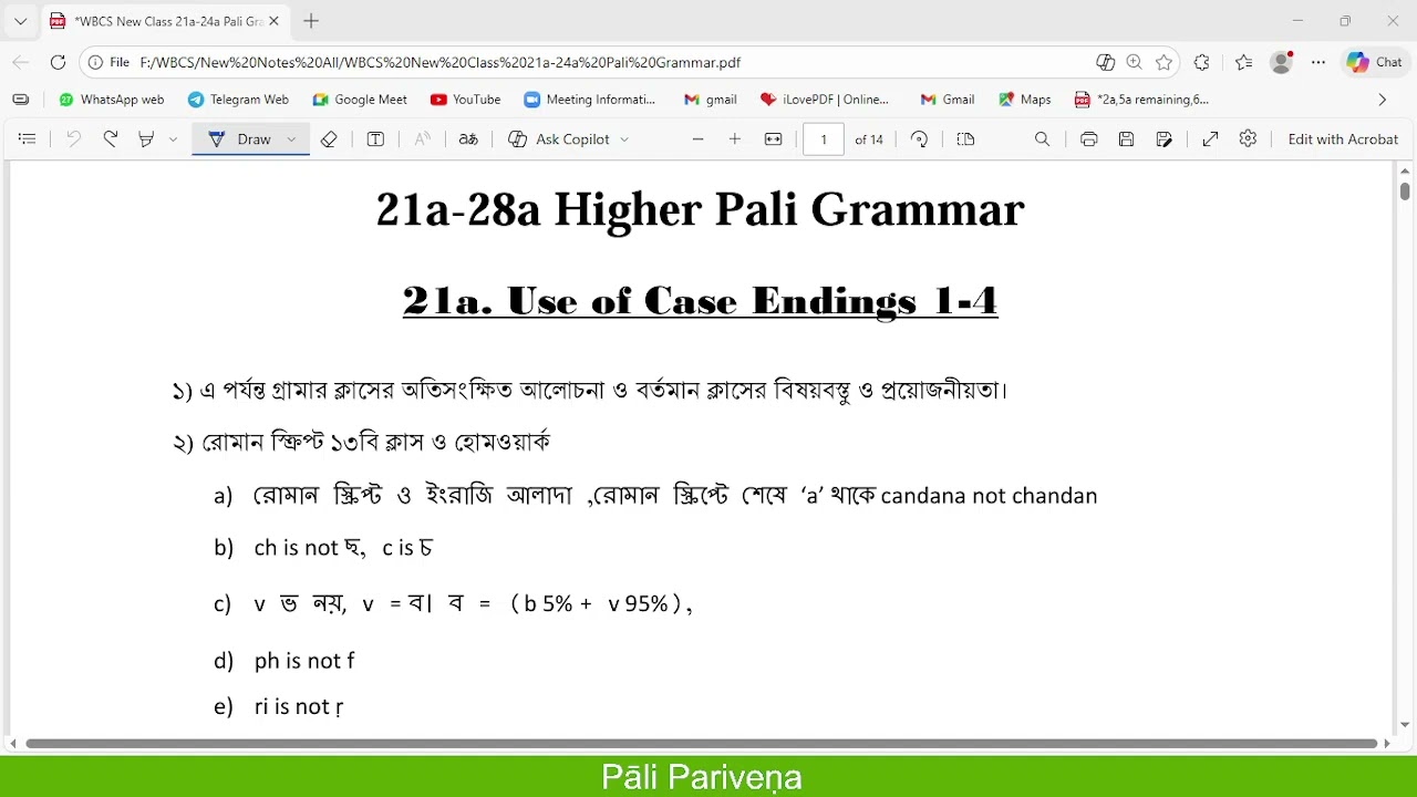 21a1 Introduction to Higher Pali Grammar