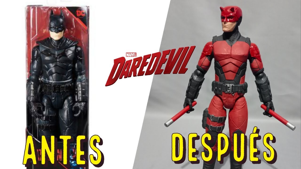 Custom Figura de Daredevil con base de Batman de Robert Pattinson