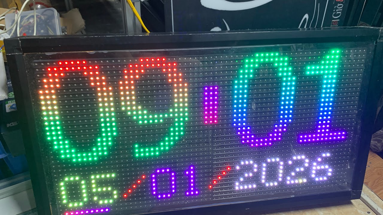 Đồng hồ led 4 số Matrix P10 Full color cỡ lớn VP Nhà xưởng