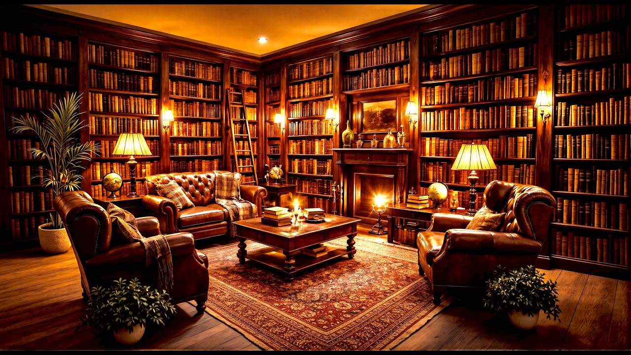 Cozy Jazz Lo-Fi 📚 Warm Vintage Library Music for Focus, Reading & Calm Nights