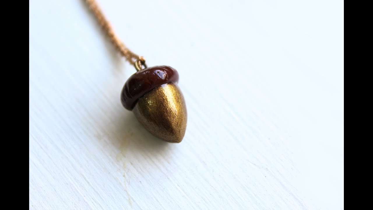DIY: Acorn Necklace Polymer Clay Tutorial